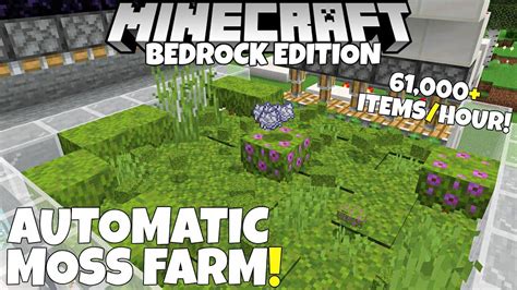 Minecraft Bedrock: Automatic MOSS FARM! 61,000+ Items/Hour! Bonemeal ...