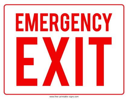 Printable Emergency Exit Sign – Free Printable Signs