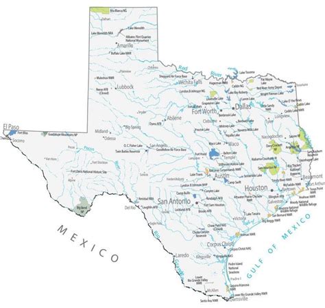 Texas Lakes and Rivers Map - GIS Geography