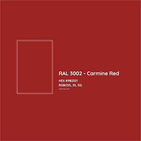 RAL 3002 - Carmine Red Complementary or Opposite Color Name and Code (#9B2321) - colorxs.com