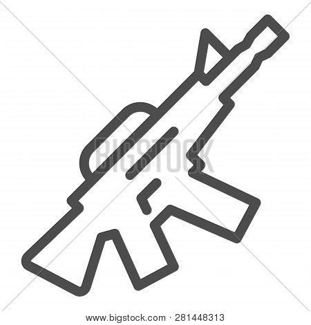 M16 Machine Gun Line Vector & Photo (Free Trial) | Bigstock