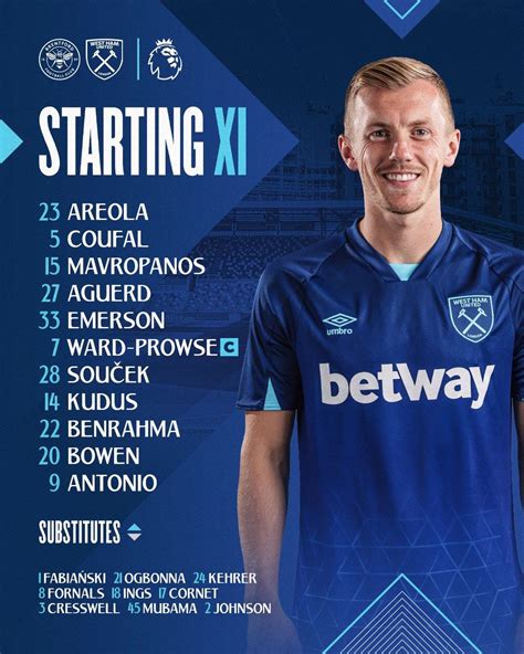 Lineup vs Brentford : r/Hammers