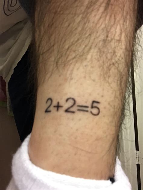 Imagine getting an incorrect math equation tattooed on you what a moron ...