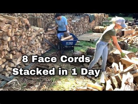 Stacking Frenzy; 8 Face Cords Of Firewood Today. Does Poplar Make Good Wood For Burning? - YouTube