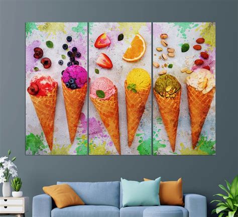 Ice Cream Canvas Print, Ice Cream Wall Art, Ice Cream Print, Ice Cream ...