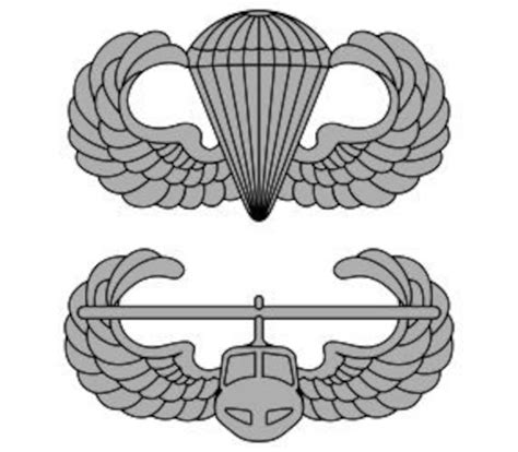 US Army Parachutist and Air Assault Badges Stacked Vector Files, Dxf ...