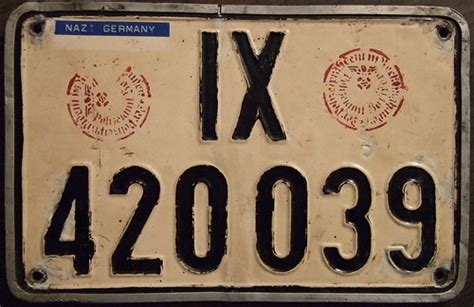 GERMANY, World War II license plate | Nazi Germany plate wit… | Flickr