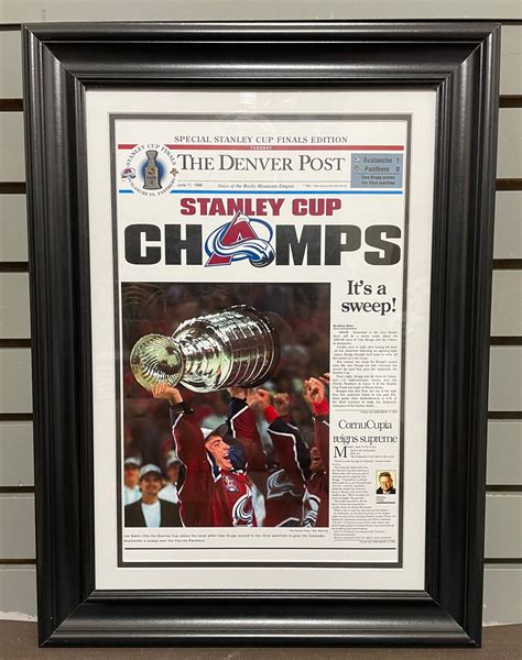 1996 Colorado Avalanche Stanley Cup Champion No Framed Poster