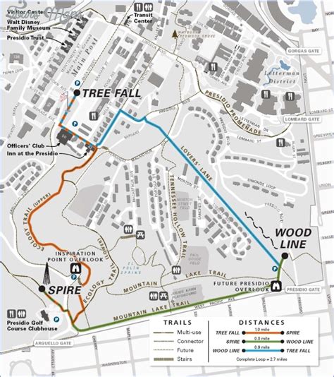 THE PRESIDIO MAP SAN FRANCISCO - ToursMaps.com