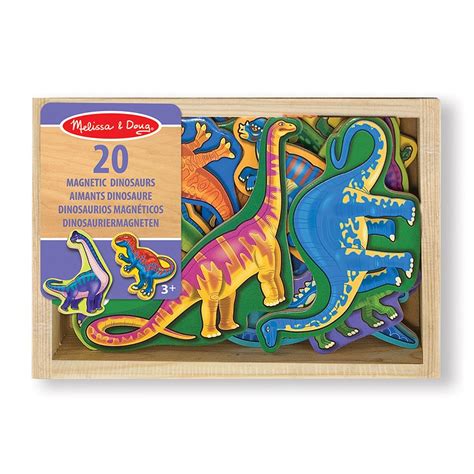 Melissa & Doug Wooden Magnetic Set Numbers Letters Animals or Dinosaurs ...