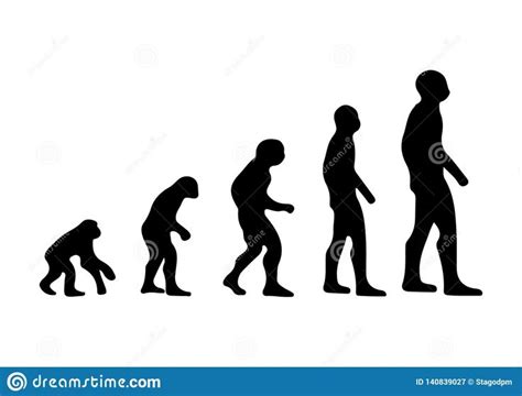 Vector Illustration Of Human Evolution Stock Vector - Illustration of silhouettes, dance ...