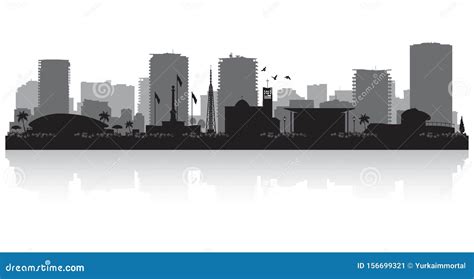 Darwin Australia City Skyline Silhouette Stock Vector - Illustration of building, island: 156699321