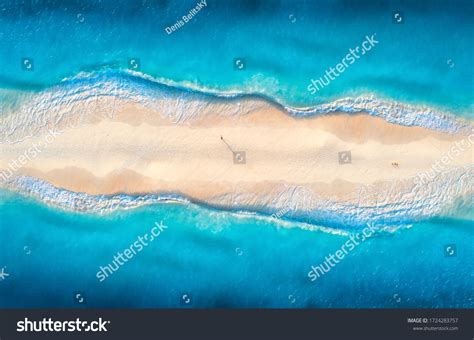 Aerial View Transparent Blue Sea Waves Stock Photo 1724283757 ...