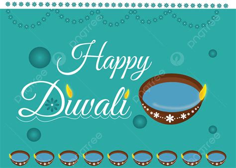 Happy Diwali Hand Draw Diya Vector Color Skyblue Beautiful Background, Wallpaper, Happy Diwali ...