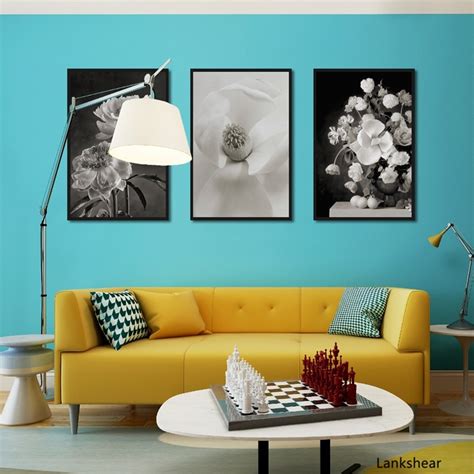 European Black And White Flowers Decorative Paintings Canvas Posters and Prints Wall Art Picture ...