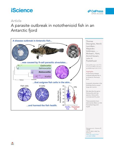 (PDF) A parasite outbreak in notothenioid fish in an Antarctic fjord