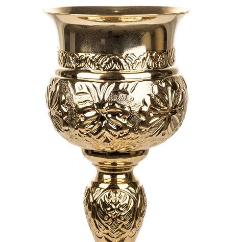 Decorated Chalice made of golden brass | online sales on HOLYART.co.uk