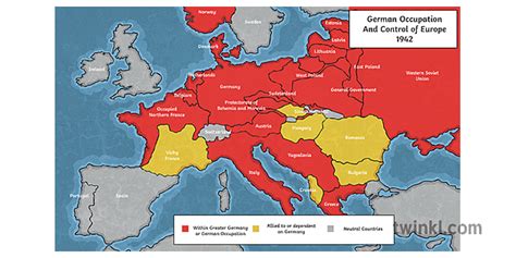 Nazi Germany Map of Europe Illustration - Twinkl