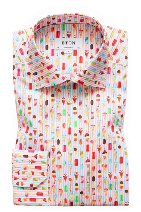 Eton Contemporary Fit Patterned Shirt