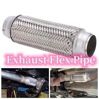 45*150MM Double Braid Stainless Steel Exhaust Flex Pipe Universal Car ...