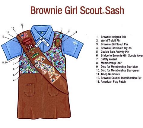 Badge Placement for Girl Scout Brownie Sashes | Brownie sash, Girl ...