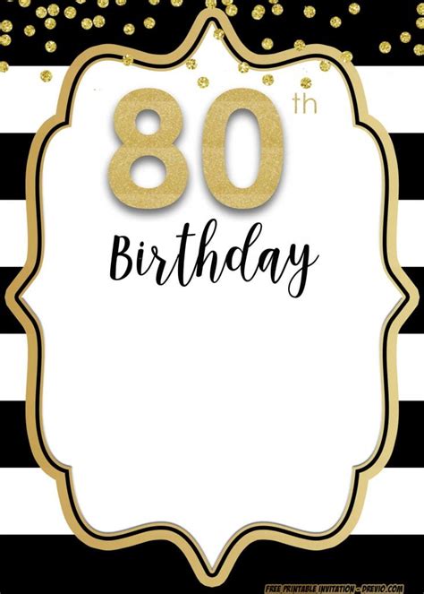 Free Printable 80th Birthday Invitations | DREVIO