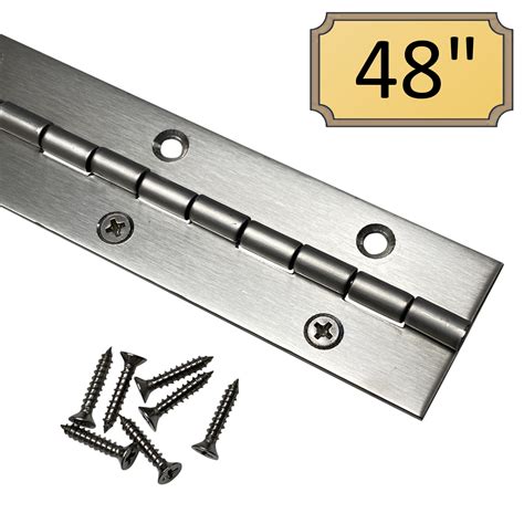 HINGES / SLIDES :: Piano Hinges :: 1.5" x 48" Heavy Duty Stainless Steel Piano Hinge (305 Stainless)