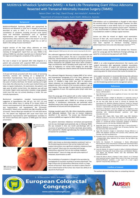 (PDF) McKittrick-Wheelock Syndrome (MWS) -A Rare Life-Threatening Giant Villous Adenoma Resected ...