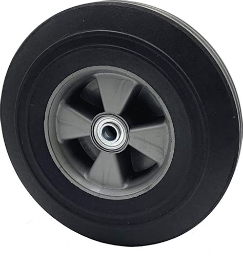 2 Offset Hub Tires with 5/8" ID 10" Rubber Wheel Sawtooth Pattern Casters & Wheels Material ...