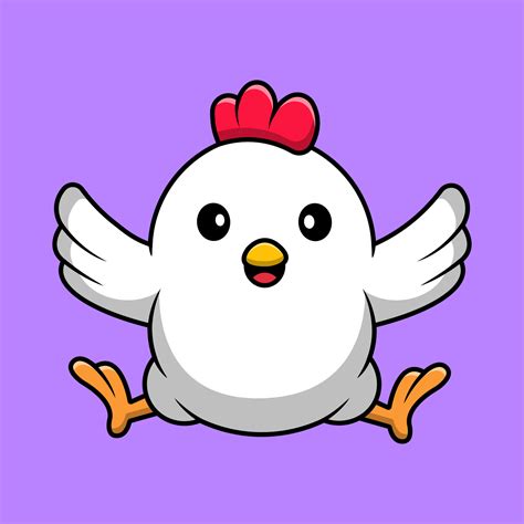 Cute Chicken Sitting Cartoon Vector Icons Illustration. Flat Cartoon ...