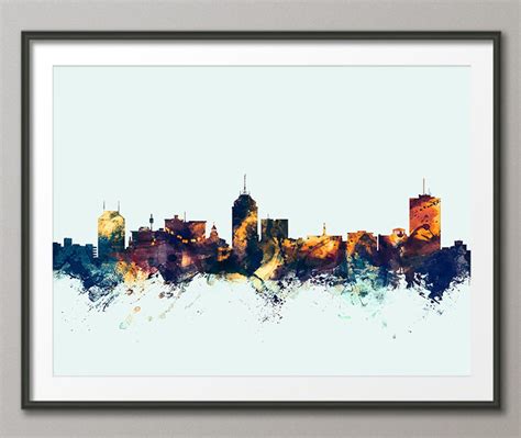 Fresno Skyline Fresno California Cityscape Art Print 1848 - Etsy