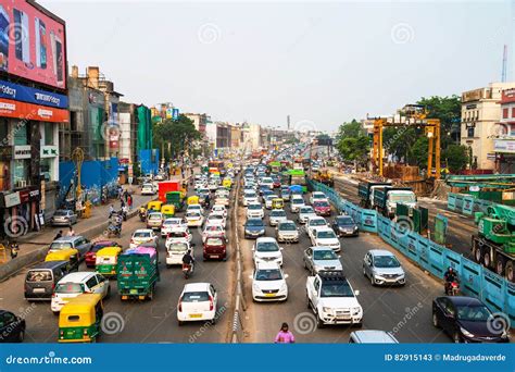 Heavy Car Traffic in the City Center of Delhi, India Editorial Stock ...