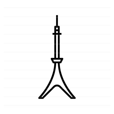 Tokyo – Japan: Tokyo Tower (outline) - Landicons