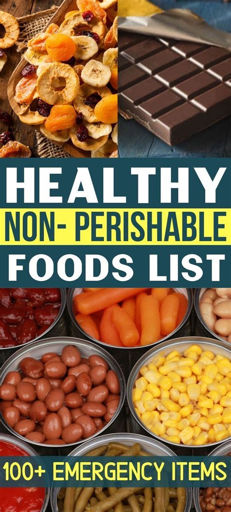 Healthy Non-perishable Foods List : 100+ Emergency Food Items | Healthy ...