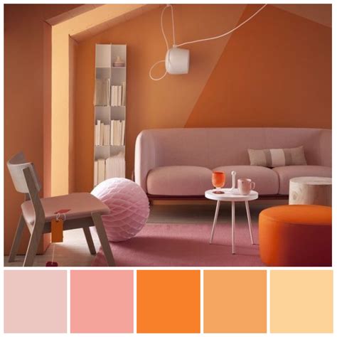 Bold and brave! Analogous colours in saturated oranges and pinks. Analogous colour palette illu ...