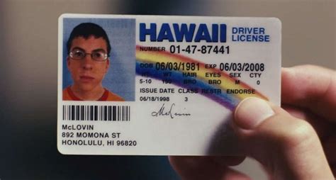 Mclovin Id Card From Movie