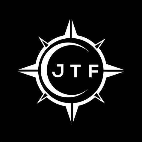 JTF abstract technology circle setting logo design on black background ...