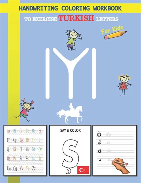 Handwriting coloring workbook to exercise turkish letters for kid ...