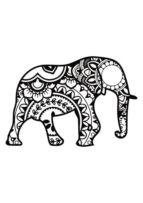 Mandala Zentangle Elephant - free svg file for members - SVG Heart