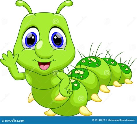 Cute caterpillar cartoon stock illustration. Illustration of insect - 45147027