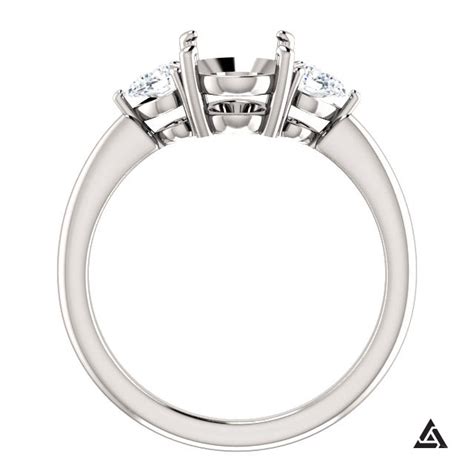 Three Stone Engagement Ring Setting (semi-set)