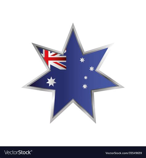 Australia day star with australian flag national Vector Image