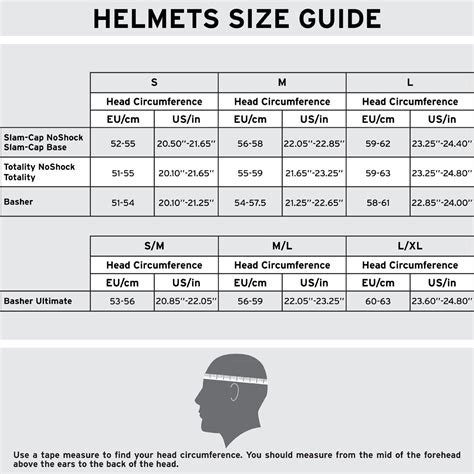 Helmet Size Chart - SHRED.