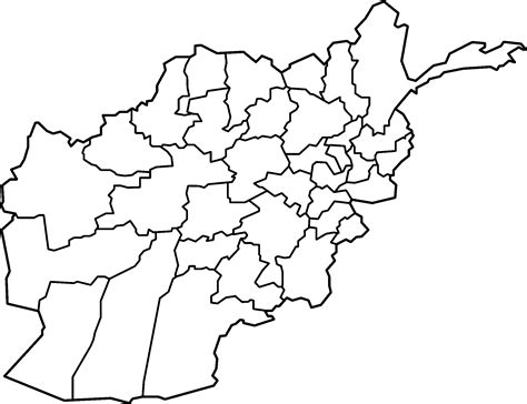 Download HD Afghanistan Provinces Blank - Afghanistan Map Transparent PNG Image - NicePNG.com