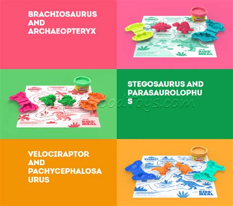 Wendy's Play-Doh Dinosaurs Kids Meal Toys Complete Set of 6 Toy ...