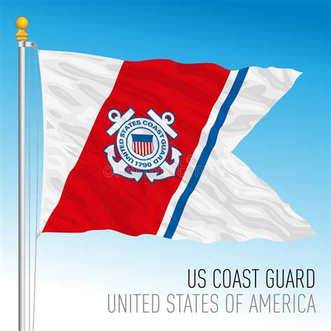 US Coast Guard flag, USA editorial stock image. Illustration of flag ...