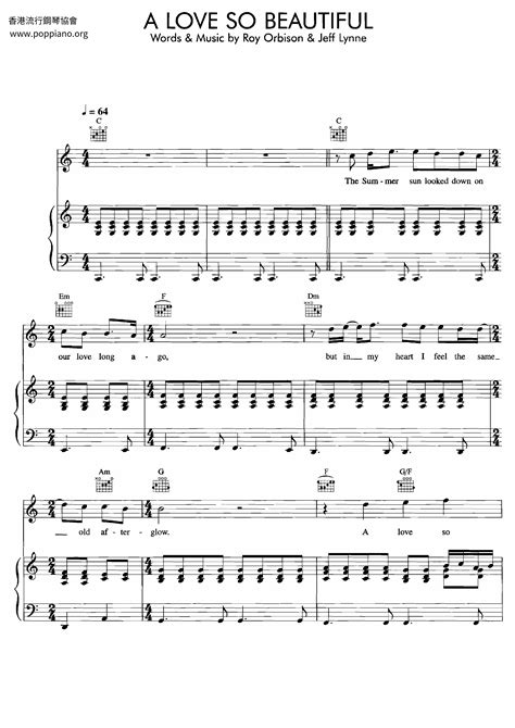 Roy Orbison-A Love So Beautiful Sheet Music pdf, - Free Score Download ★