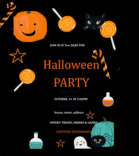 Funny Halloween Party Invitation | EdrawMax Template