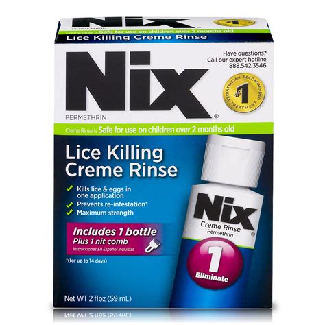 Nix Lice Killing Creme Rinse, 2 oz and Nit Comb to Remove Lice & Eggs from Hair - Walmart.com ...