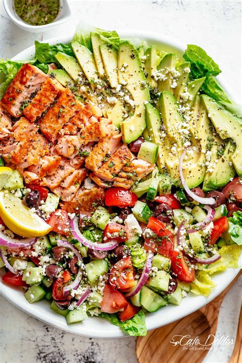 Mediterranean Avocado Salmon Salad - Cafe Delites